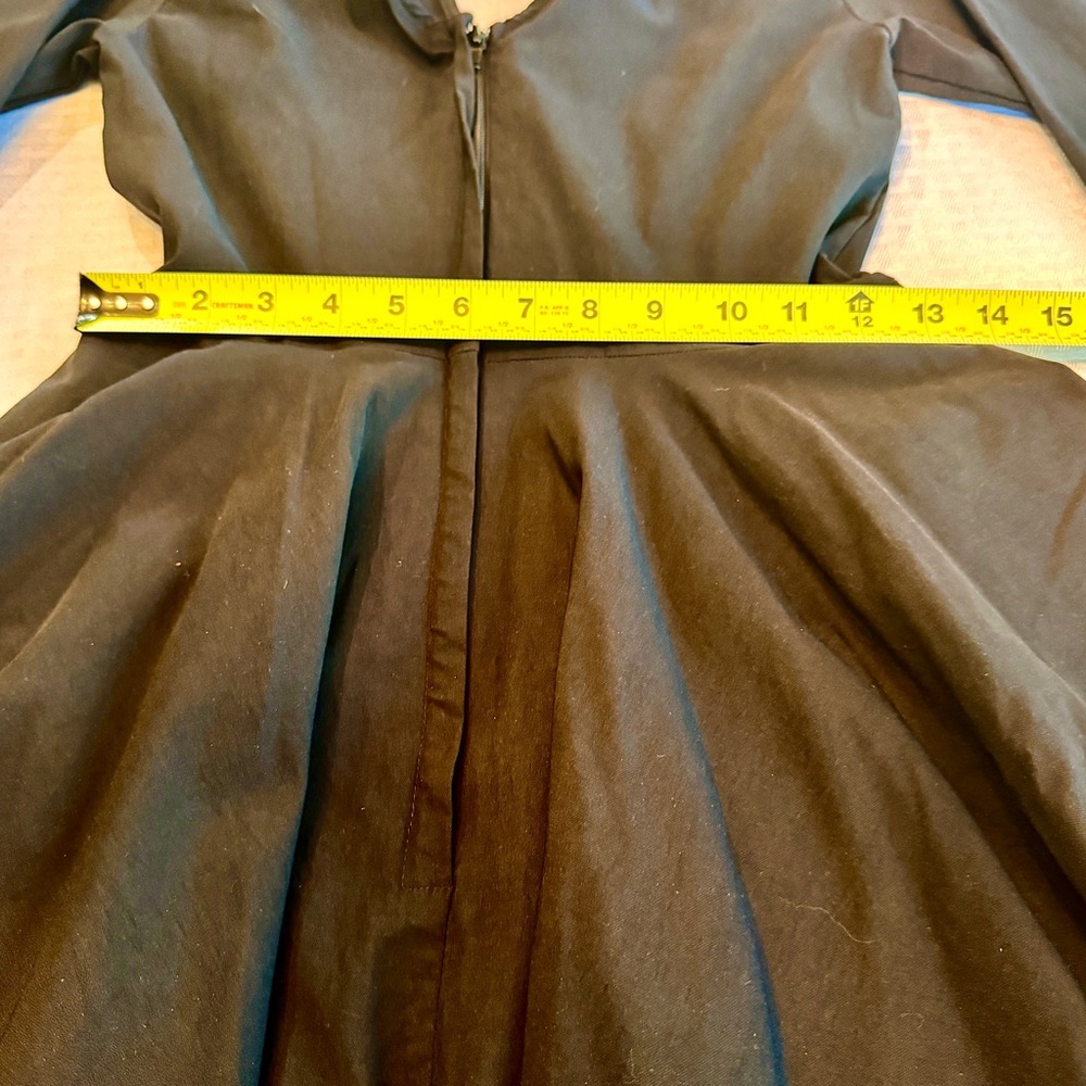 Unique Vintage Black Fit & Flare Midi Dress Women’s XL Long Sleeve - Picture 13 of 16
